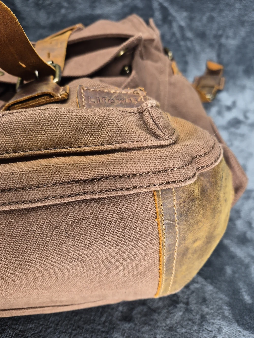 Lifewit Vintage Canavas Messanger Lap Top Bag Heavy Duty Cotton Leather Acent